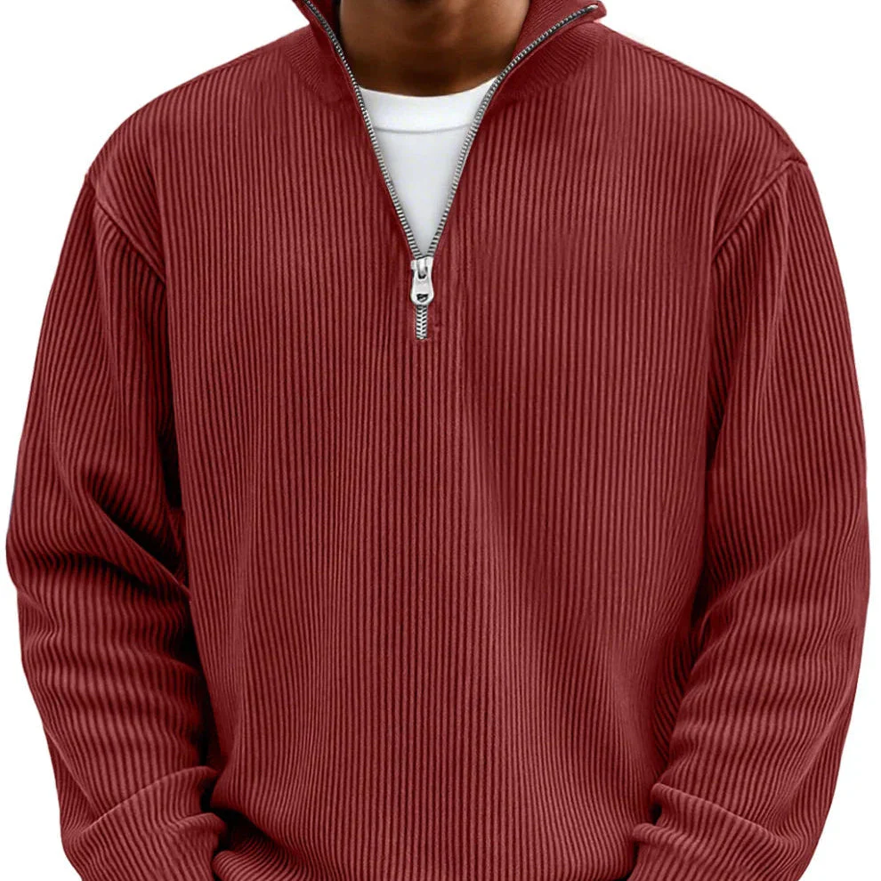 Trui heren | Rib half zip trui met lange mouw - Image 13