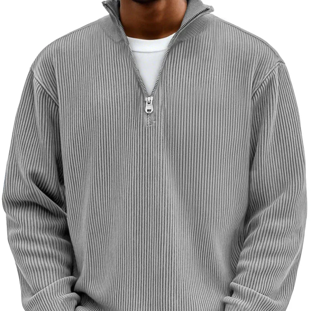 Trui heren | Rib half zip trui met lange mouw - Image 5