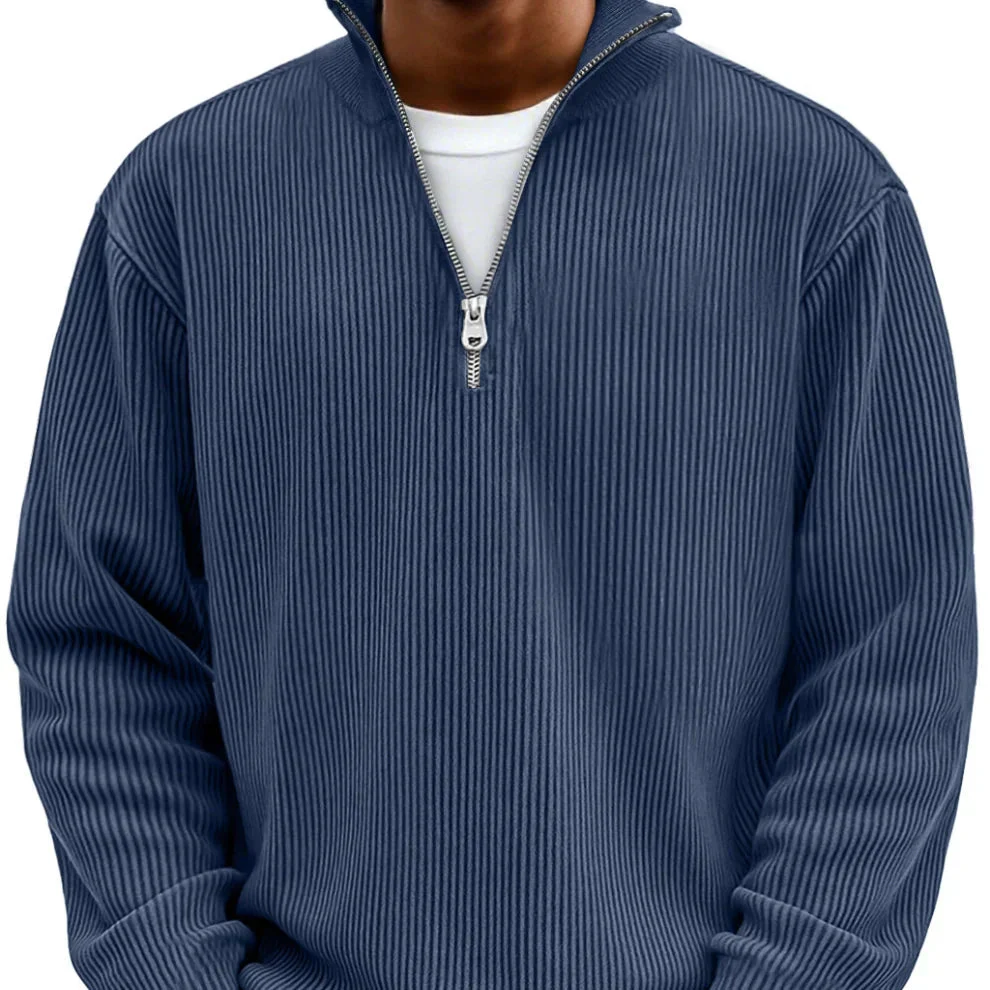 Trui heren | Rib half zip trui met lange mouw - Image 8