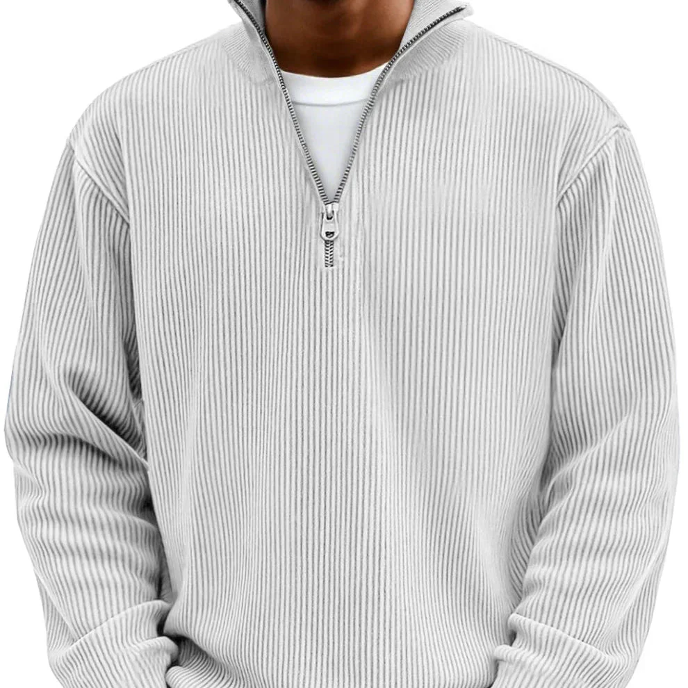 Trui heren | Rib half zip trui met lange mouw - Image 9