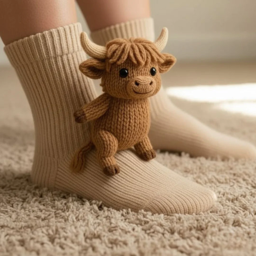 Unisex warme huissokken met dierdesign – zachte sokken voor wintercomfort - Image 15