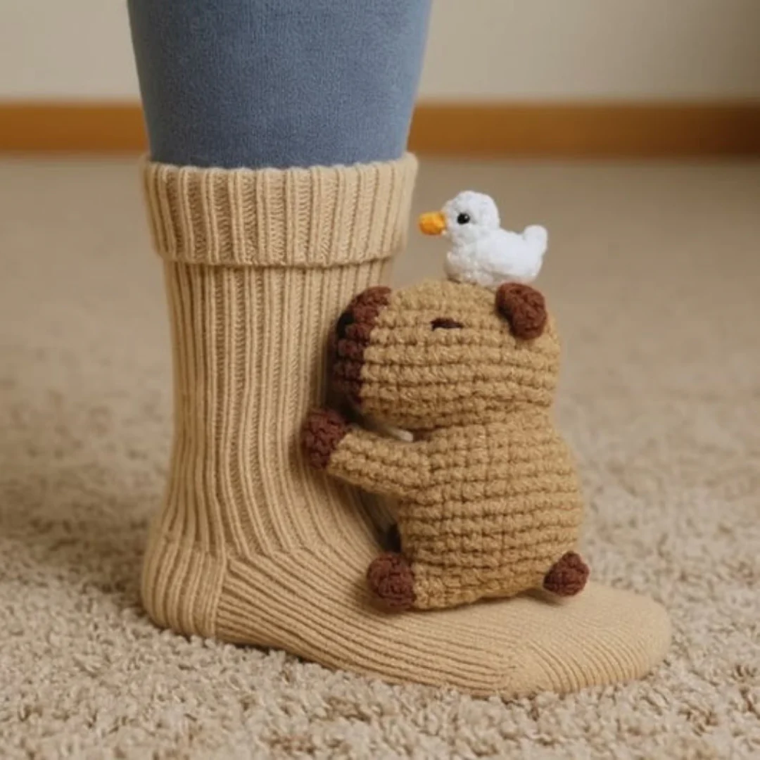 Unisex warme huissokken met dierdesign – zachte sokken voor wintercomfort - Image 17