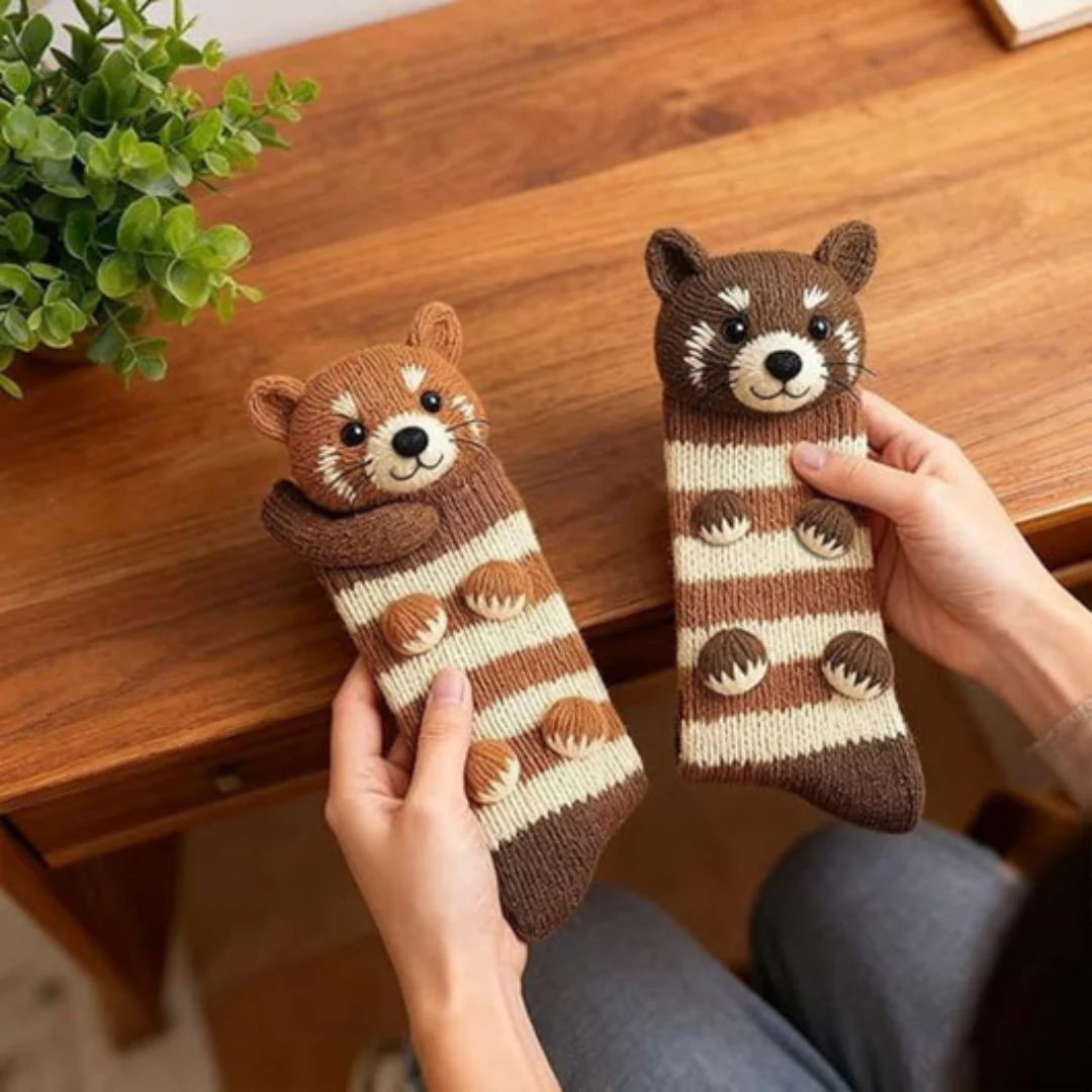 Unisex warme huissokken met dierdesign – zachte sokken voor wintercomfort - Image 8