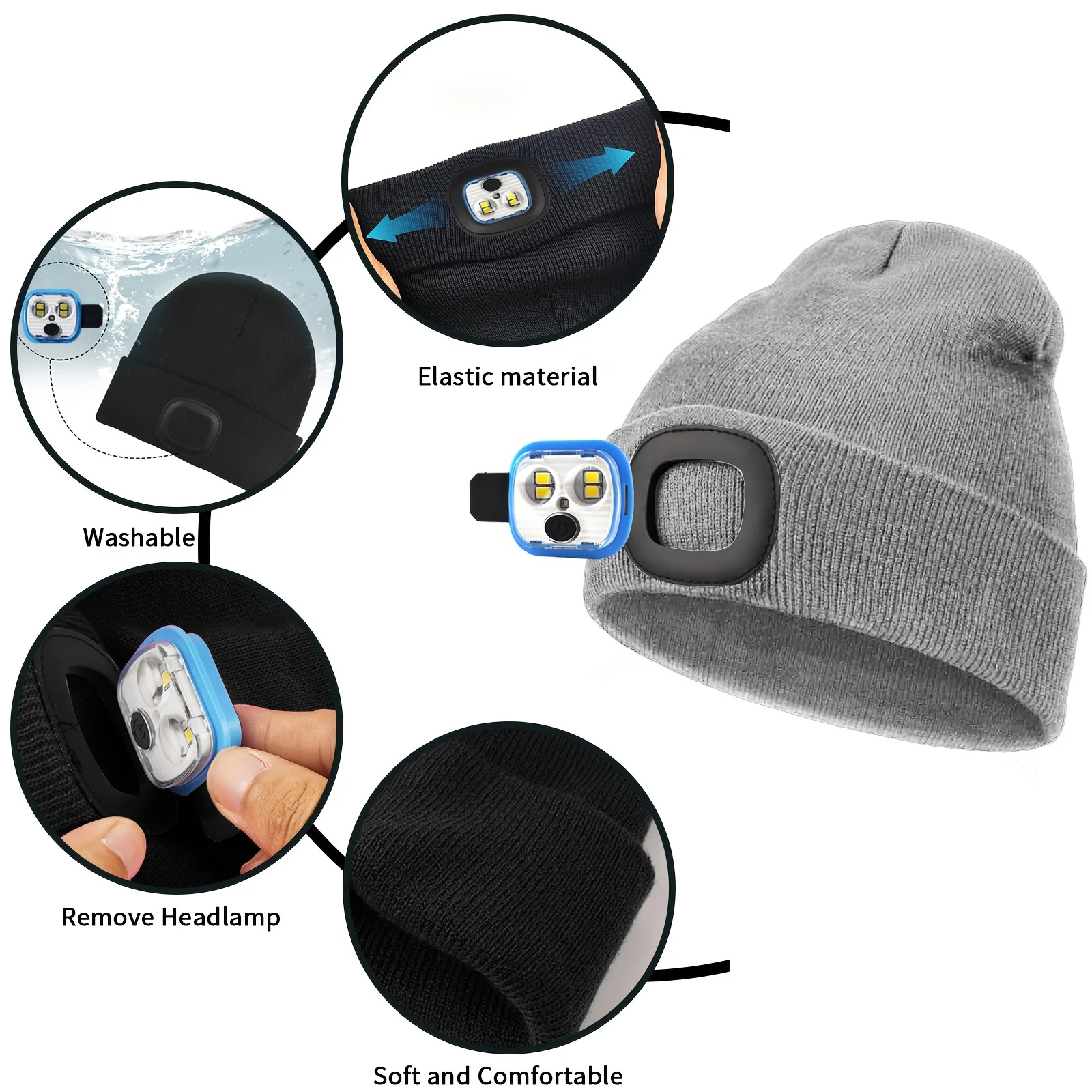 Unisex Wintermuts met Ingebouwde LED Lamp – Oplaadbare Verlichte Beanie voor Buitenactiviteiten - Image 11