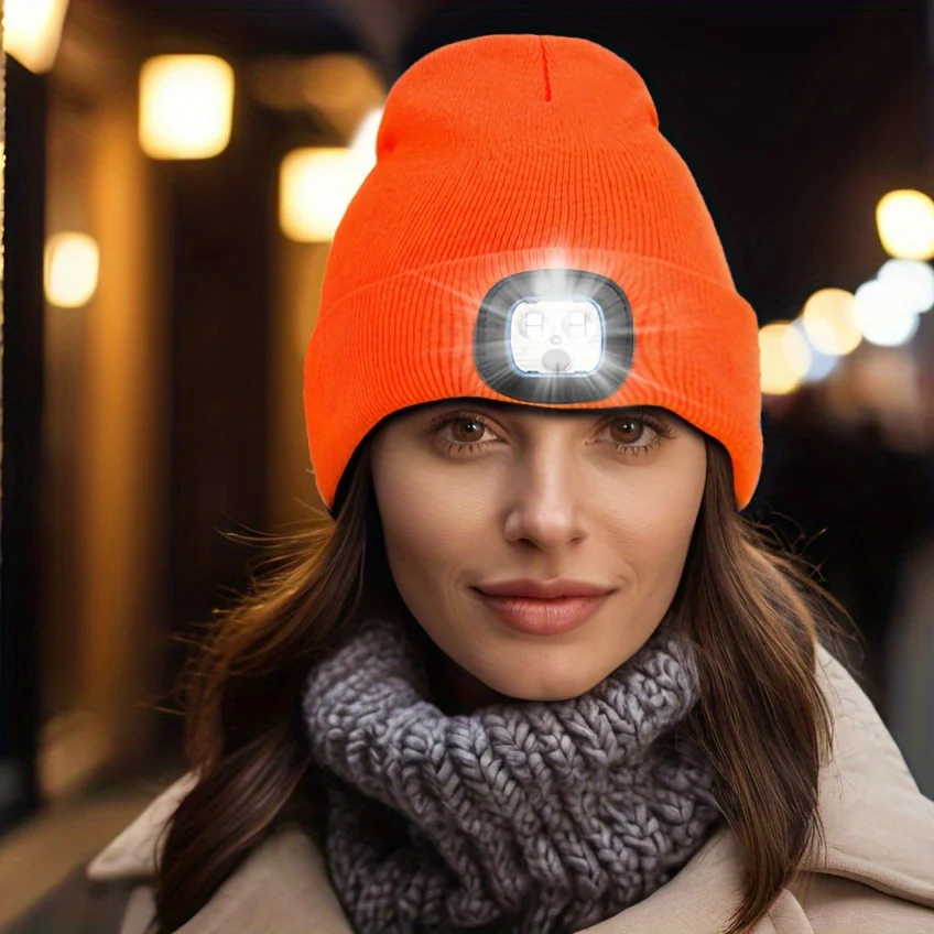 Unisex Wintermuts met Ingebouwde LED Lamp – Oplaadbare Verlichte Beanie voor Buitenactiviteiten - Image 14