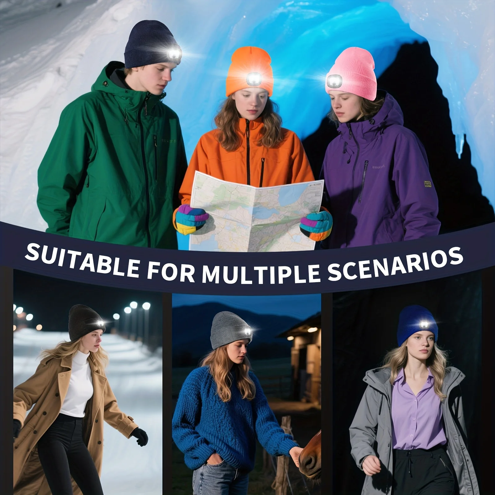Unisex Wintermuts met Ingebouwde LED Lamp – Oplaadbare Verlichte Beanie voor Buitenactiviteiten - Image 15