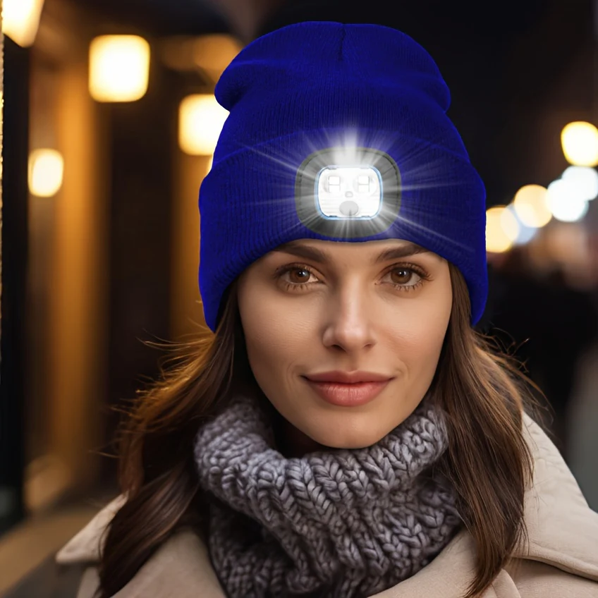 Unisex Wintermuts met Ingebouwde LED Lamp – Oplaadbare Verlichte Beanie voor Buitenactiviteiten - Image 20