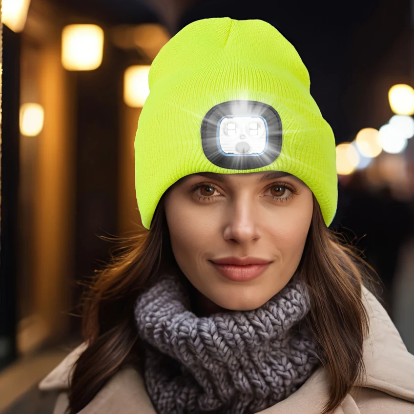 Unisex Wintermuts met Ingebouwde LED Lamp – Oplaadbare Verlichte Beanie voor Buitenactiviteiten - Image 9