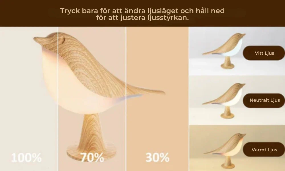 Vogelvormige houten tafellamp – sfeervolle decoratieve nachtlamp - Image 10