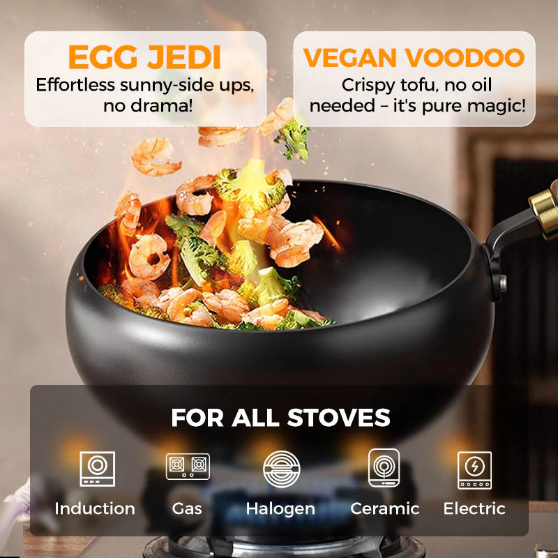 Wokpan gietijzer | Gezonde wok zonder coating voor veelzijdig koken - Image 6
